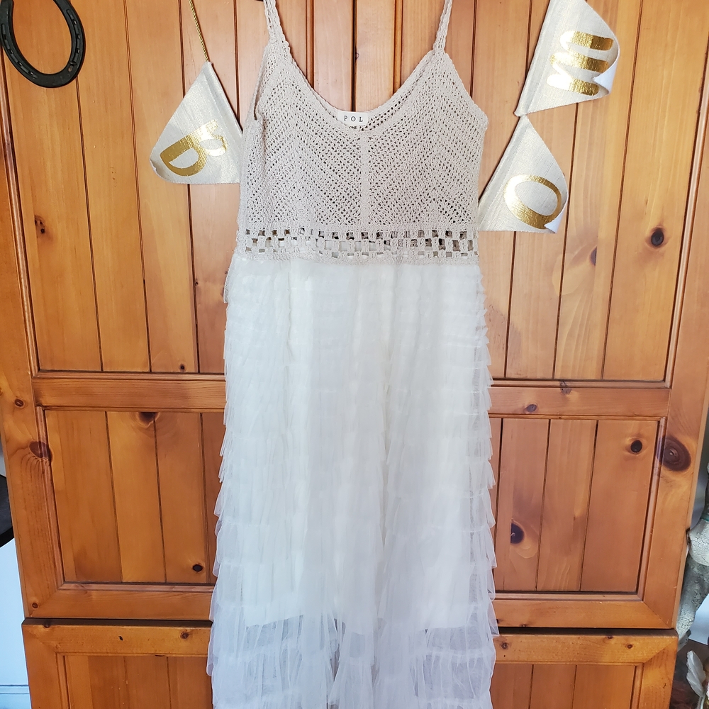 POL Cream Crochet Top Dress New - Picture 4 of 10